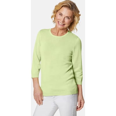 Zomerse, tricot pullover met ajourpatroon - lichtgroen - Gr. 21 van Goldner Fashion