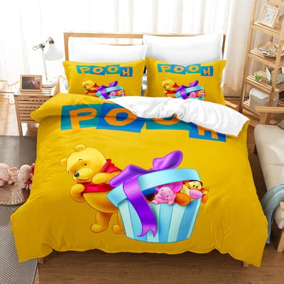 Winnie de Poeh Beer Beddengoed Sets Dekbed Quilt Bedsprei Dekbedovertrek Kussensloop 2-3 Stuks Sets Kinderen Volwassen Maat EU Super king260x220