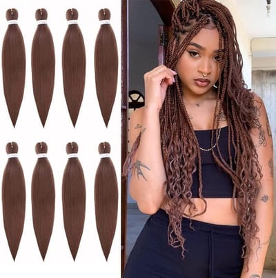 Ronte - Ombre Medium Auburn Braiding Hair: 8 Packs voor Godinne Box Vlechten