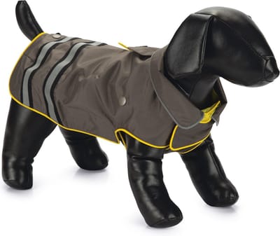 Beeztees Seja – Honden Regenjas – Grijs/Geel – 56 cm