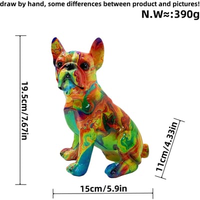 Moderne Creatieve Kleurverloop Scheef Hoofd Bulldog Ornamenten Huisdecoratie Hars Ambachten Verhuiscadeaus