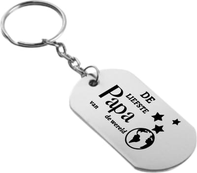Akyol - de liefste papa van de wereld sleutelhanger - Papa - familie mensen met een papa - cadeau - 54 x 29mm