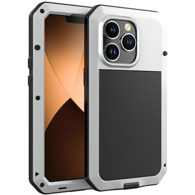 Boîtier Robuste en Métal Étanche IP4 Pour Pour Iphone 17 Air 16 1 Pro Max 14 Plus 13 12 Mini 11 Avec Couvercle en Verre Gorilla Fundas iPhone 12 Mini gray