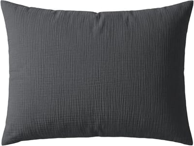 Zelesta Deluxe Katoen Mousseline Kussensloop Set Van 2 - Antraciet 60x70cm