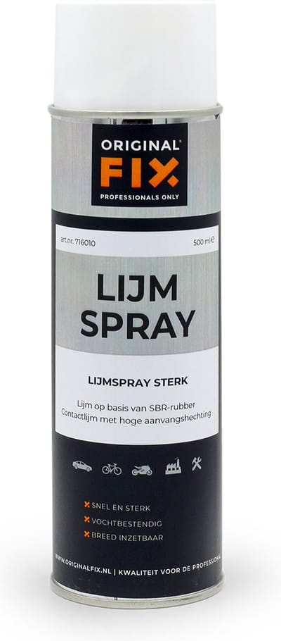 OriginalFix Lijmspray sterk 500 ml spuitbus - spuitlijm - lijm in spuitbus -tijdelijke en permanente bevestiging