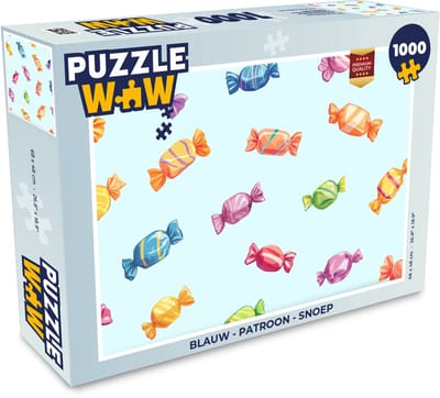 Puzzel Blauw - Patroon - Snoep - Legpuzzel - Puzzel 1000 stukjes volwassenen