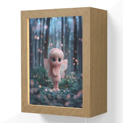 Wandlamp 15x20 cm - Oplaadbaar - Elfje - Cartoon - Bos - Lichtjes - Wandlampen binnen woonkamer - Slaapkamer lamp met kabel - Decoratieve nachtlamp - Vloerlamp snoer