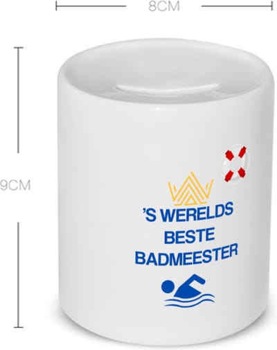Akyol - 's werelds beste badmeester Spaarpot - Badmeester - badmeesters - badmeesters - cadeau badmeester - zwemmen - zwemdiploma - cadeau - kado - gift - geschenk - vaderdag - lifeguard - 350 ML inhoud