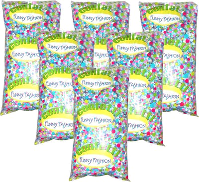 Funny Fashion Confetti snippers van papier - 6x - multi colours mix - 500 gram zakje - feestartikelen - versieringen - carnaval