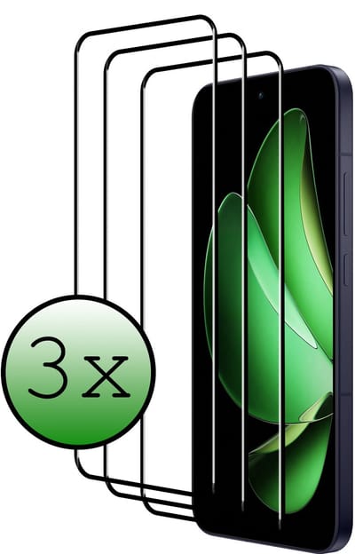 Screenprotector - 3 Stuks Geschikt voor Oppo Reno 13 Pro - Full Cover - Beschermglas - Gehard Glas - Tempered Glass - Screen Protector