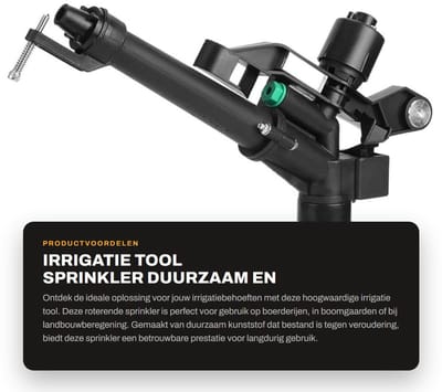 Dailygoods- Sprinkler Roterend 360 Graden - Irrigatie Tool - Hoogwaardig Kunststof - Duurzaam - Adapter 1 Inch - Geschikt voor Landbouw - Beregeningssysteem