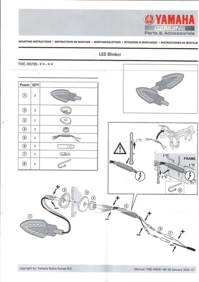 paar oranje 9 led knipperlichten voor motor yamaha ymeh07890030 ymeh07890020 nieuw