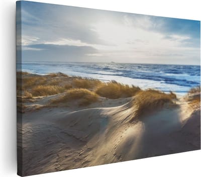 Artaza Canvas Schilderij Duinen - 30x20 cm - Klein - Wanddecoratie Strand En Zee - Muurdecoratie Zeezicht - Kamer Accessoires Woonkamer