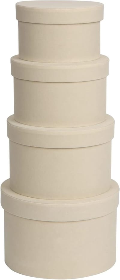 Elegante Cadeaubox met Deksel voor Taarten en Sieraden, 4 Stuks, Witte Opbergdozen voor Verjaardagen en Moederdag