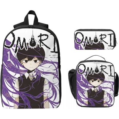 3 Stuks Omori Grappige Videogames Schooltassen Set voor Jongen Meisje Etui Rugzak Sets met Lunchbox Voor Schoolleerlingen Rugzak