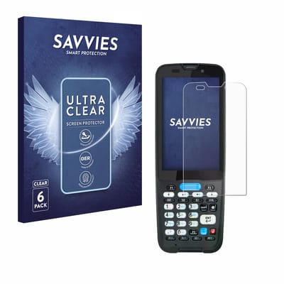 Savvies - Screenprotector voor Unitech HT330 - Folie Beschermfolie transparant 6 Stuks