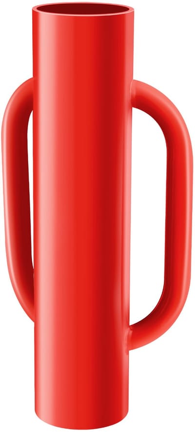Hekwerkpaalaandrijver met Handgrepen, 2,7 Inch Binnendiameter, 14 Kilo, Zwaar Koolstofstaal, voor U-Profielen, Houten Palen, Boerenhekken, Rood