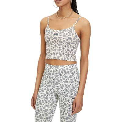 FILA Luxor Aop Cropped Spaghetti Top Antique White Praisley Aop Taglia: S | Canottiere Outlet | Donna | Bianco