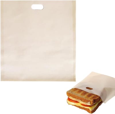 Gegrilde Kaaszakjes - Herbruikbare Toastzakken - Snel Tosti's Maken - Antiaanbaklaag - 16x16.5 cm