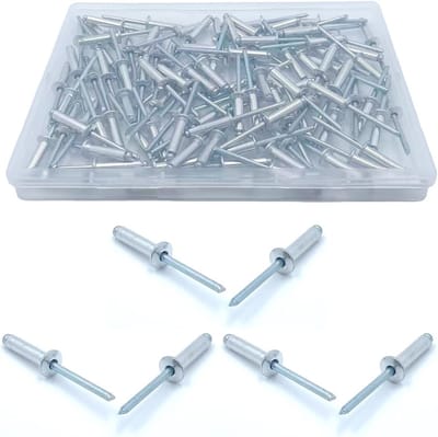 Set van 60 Aluminium Blindklinknagels 4.8 x 20 mm, Grote Flens Popklinknagels voor Voertuigen, Meubels en Mechanische Apparatuur