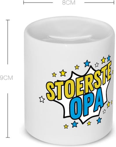 Akyol - stoerste opa Spaarpot - Opa - beste opa - verjaardagscadeau - cadeau voor opa - kado - gift - 350 ML inhoud