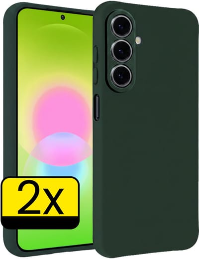 Hoesje - 2 Stuks - Geschikt voor Samsung Galaxy A27 - Sterk & Shockproof - Case Siliconen - Back Cover - Telefoon Hoes - Telefoonhoesjes - Donkergroen