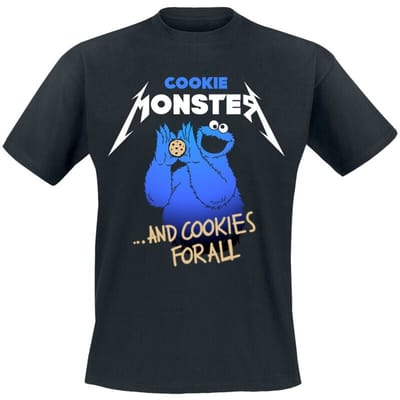 Sesame Street T-shirt - Cookie Monster ... And Cookies For All - S tot 5XL - voor Mannen - zwart