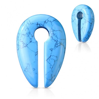 Taper natuursteen 8 mm - Turquoise - LMPiercings