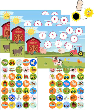 Beloningssysteem Boerderij met Stickers en 1 Verkleurende Plassticker - 3 Beloningskaarten - 2 Stickervellen - Zindelijkheidstraining Kind