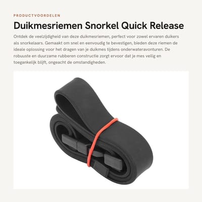 Dailygoods - Duikmesriemen - Snorkel - Quick Release - Rubberen Mesriemen - Onderwatermesriem - Vervangende Messenriem - Vast Duikmes