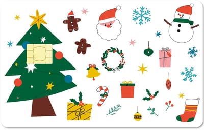 Dailygoody - Kerstcreditcardstickers - Waterdicht en krasbestendig - Kerstmis - Decoratie voor bankkaarten - Set van 4 stickers geschikt voor elke gel