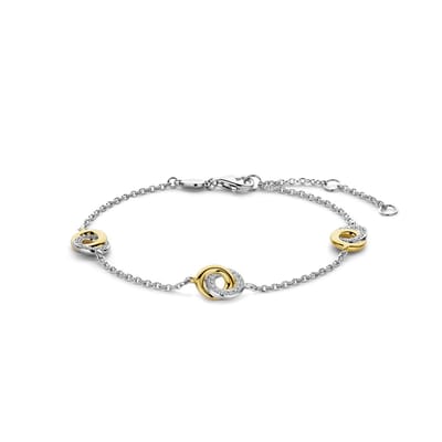 TI SENTO Dames Armband - 925 zilver - Zirkonia met geel verguld - 2925ZY