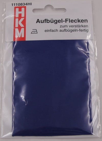 HKM - snelfix opstrijkdoek - reparatiedoek opstrijkbaar - royal blue - konings blauw - 1110834HI - 11 x 25 cm