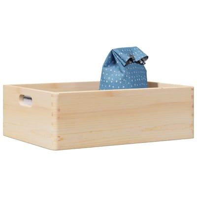 vidaXL - Houten - kist - met - handvatten - 40x30x13 - cm - massief - grenenhout