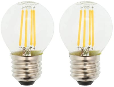 VITO LED Filament Kogellamp G45 E27 - 4W (vervangt 50W) - 520lm - 2700K - Ø45mm - 220-240V - Energiezuinig - 2 stuks