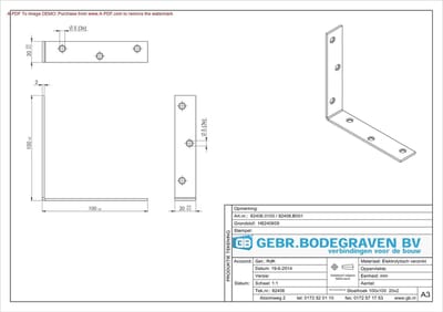 GB Stoelhoek elektrolytisch verzinkt 100mm 82406