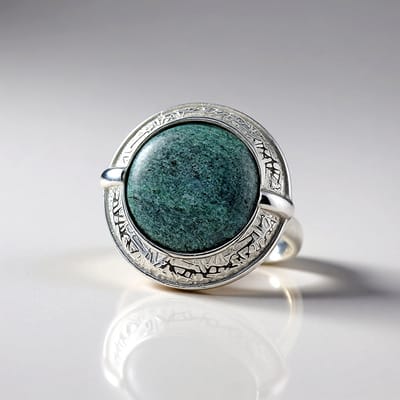 Cavill - Zilveren Ring 925 Sterling - Fuchsiet 5,64 ct Braziliaanse Edelsteen - Ronde Cabochon 13 mm - Bezel Zetting - Handgemaakt & Elegant