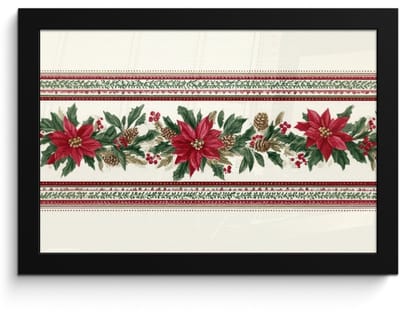Poster in lijst - Fotolijst 30x20 cm - Posters - Kerststrook - Pointia - Rood - Groen - Posterlijst zwart - Decoratie - Wanddecoratie woonkamer - Muurdecoratie slaapkamer - Kerstversiering - Kerstdecoratie voor binnen - Kerstmis
