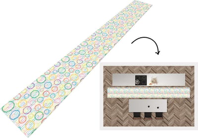 Keukenloper - Keukenmat - Muur - Cirkel - Patronen - 400x50 cm - Keuken vloerkleed