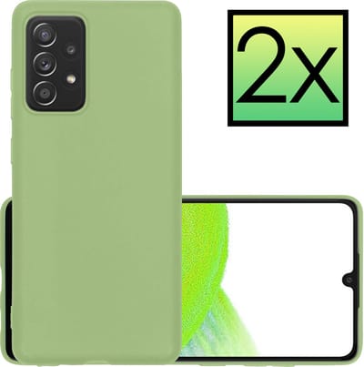 Hoesje - 2 Stuks - Geschikt voor Samsung Galaxy A33 - Sterk & Shockproof - Case Siliconen - Back Cover - Telefoon Hoes - Groen