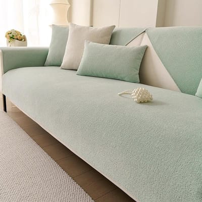Moderne effen kleur bankhoes universeel voor alle seizoenen anti-kras bankhoes chenille anti-slip hoesdoek bankkussen 70x70cm 1pcs