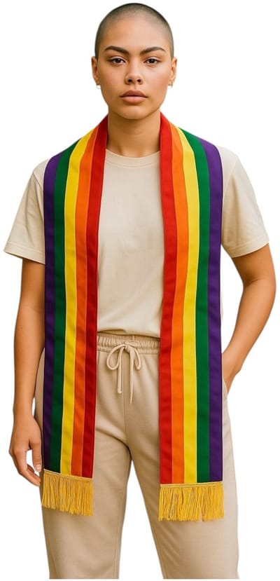 Regenboog Sjaal met Franjes – Pride Sjaal – Inclusief Accessoire – 1 Stuks