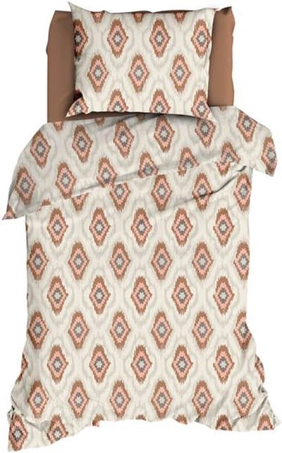 Romanette Ottoman Dekbedovertrek - Eenpersoons - 140x200/220 cm - Terra