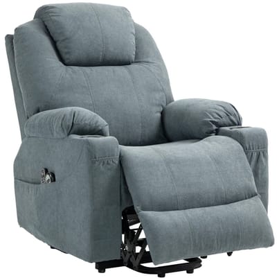 Sta op stoel elektrisch - Relaxfauteuil - Zetel - Stof - 1 persoons - Met armleuning - Zeer comfortabel - Elektrisch - Donkergrijs
