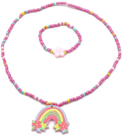 Ketting en Armband voor Kinderen - Set Sieraden - Elastisch - Regenboog