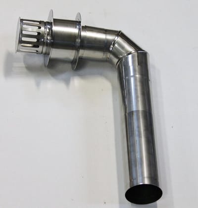 RVS afvoerset met wanddoorvoer, 110/100 mm aansl. rookgas afvoer voor de TTulpe Indoor B-11