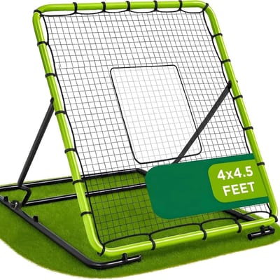 Baseball Rebounder Trainingsnet - Honkbal & Softbal - 122 x 137 cm - 3 Verstelbare Hoeken - Voor Reactie- en Veldtraining - Weerbestendig
