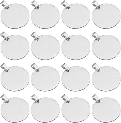 Hondenpenningen Roestvrij Staal - Metalen Labels - Sieraden Maken - Fijn Gepolijst - 30 mm Diameter - Zilverkleurig