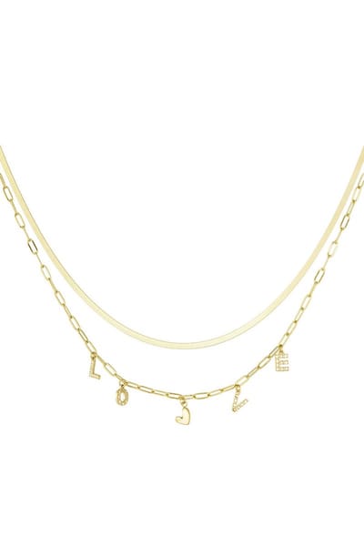 Charm love ketting - roestvrijstaal - yehwang