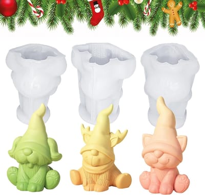 3D siliconen kaarsvormen voor Kerstmis - DIY kabouter decoratie, gietwerk en feestelijke creaties